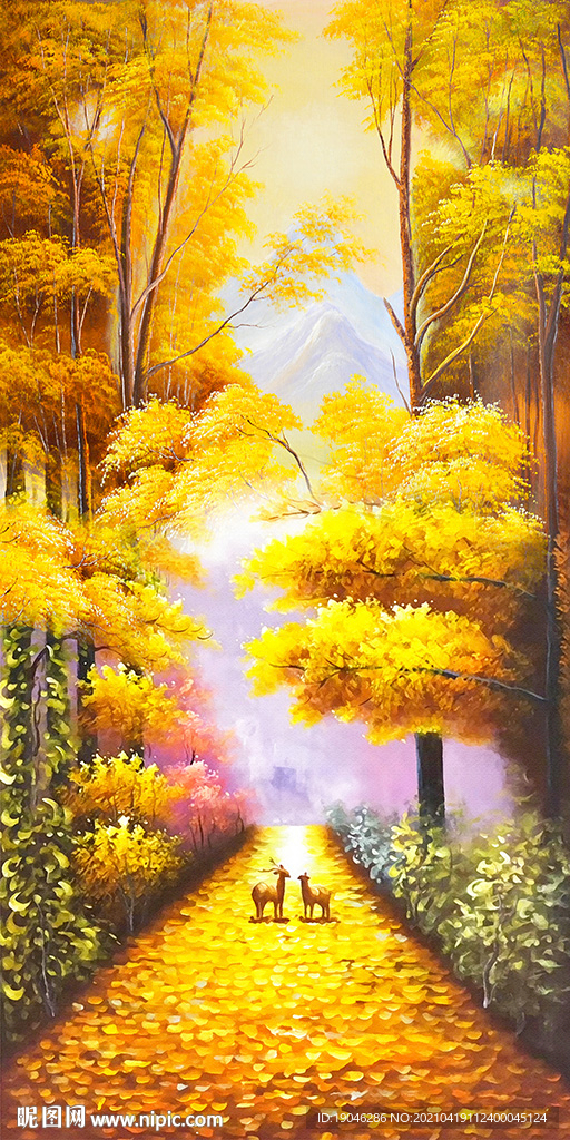 黄金满地油画玄关