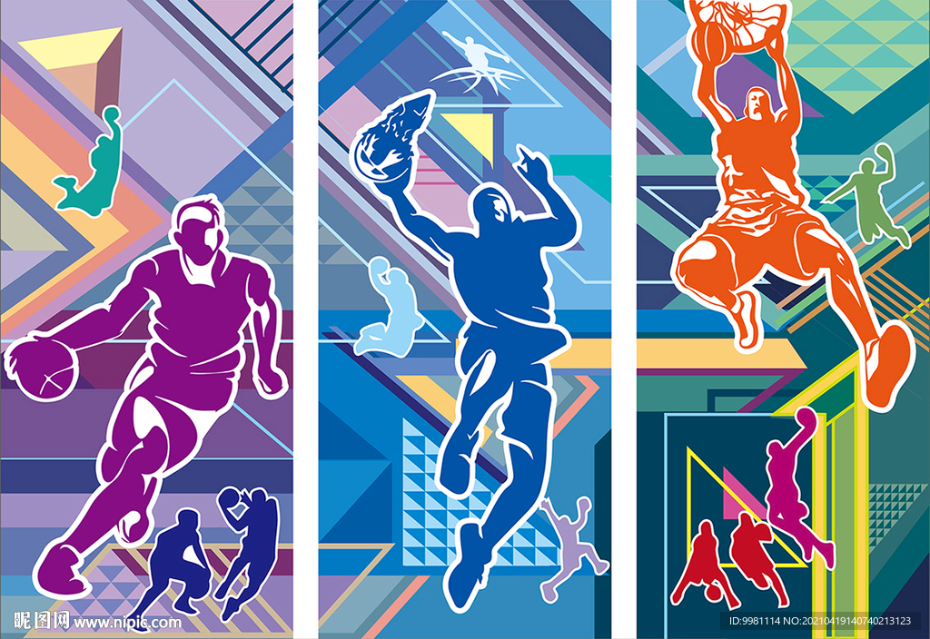 篮球运动人物剪影