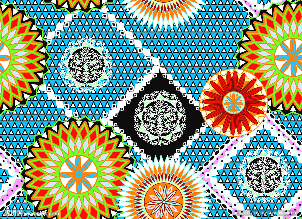 大牌几何图数码印花