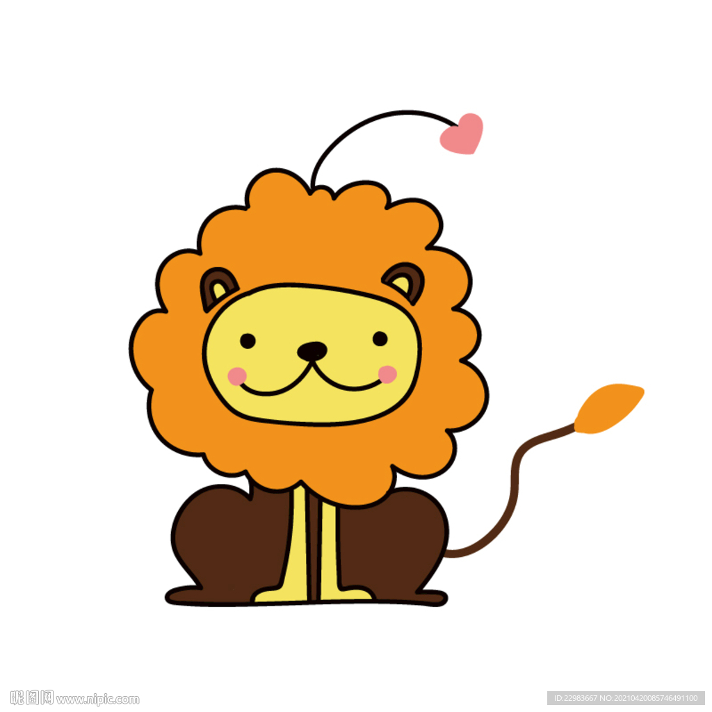 原创矢量图卡通狮子动物
