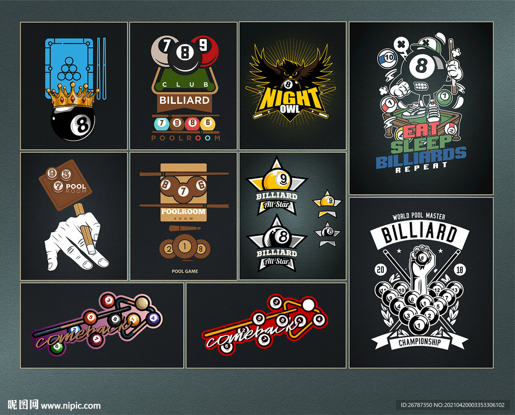 矢量桌球竞技文化系列