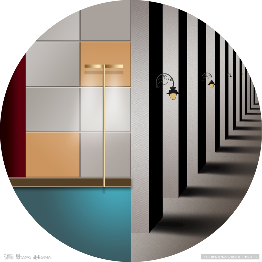 简约立体空间圆形装饰画