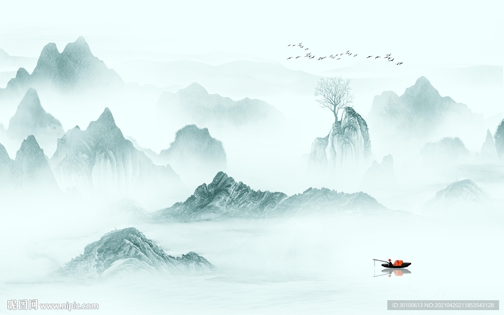 人气客厅新山水画 TIF分层