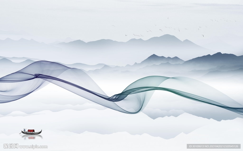 高清 客厅新山水画 TIF分层