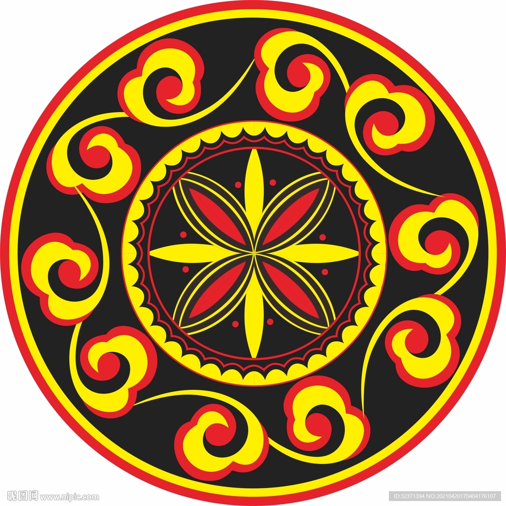 彝族少数民族CDR矢量花纹