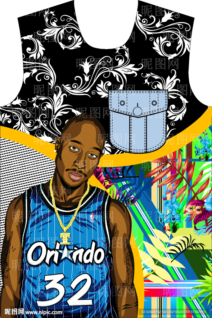 大牌男装印花 分层