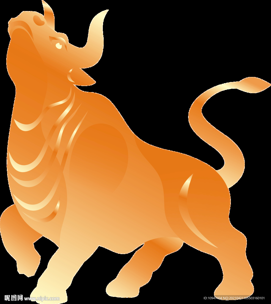 牛气冲天国潮剪影