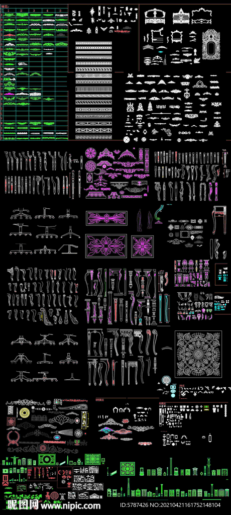 CAD欧式雕花图案