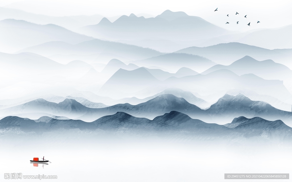 高清客厅新款山水 tif分层