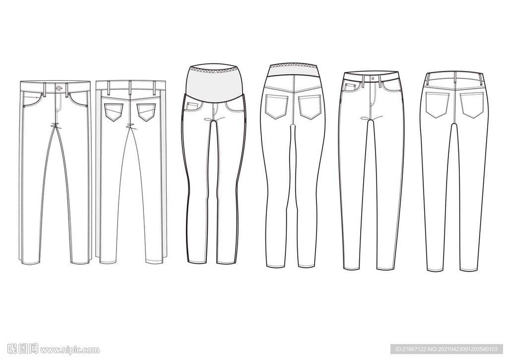 服装设计裤装线稿全集 下