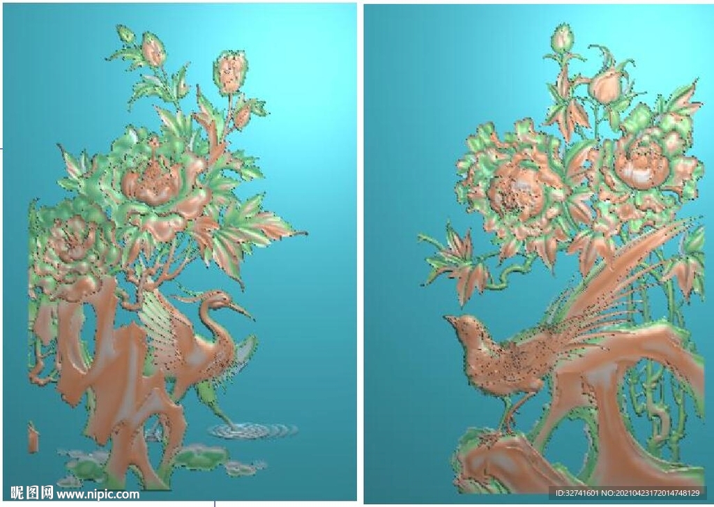 荣华富贵牡丹花一路联科