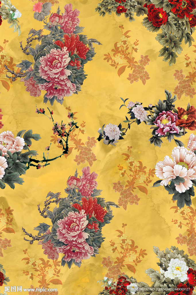 黄底花朵