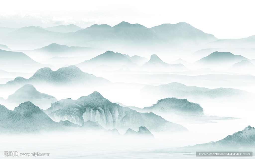 高清 简约背景山水 tif分层