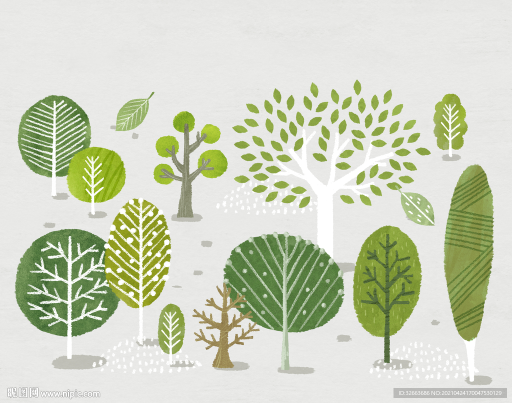 卡通手绘树