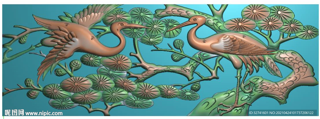 松鹤延年仙鹤围板