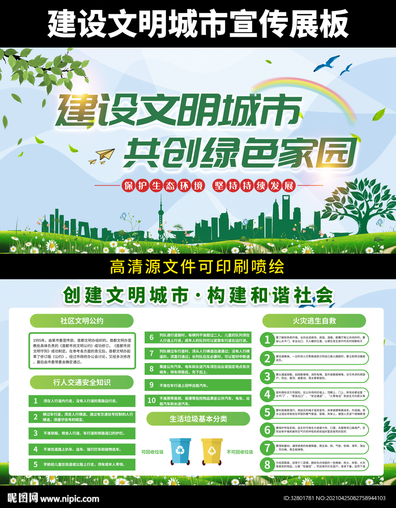 建设文明城市展板宣传