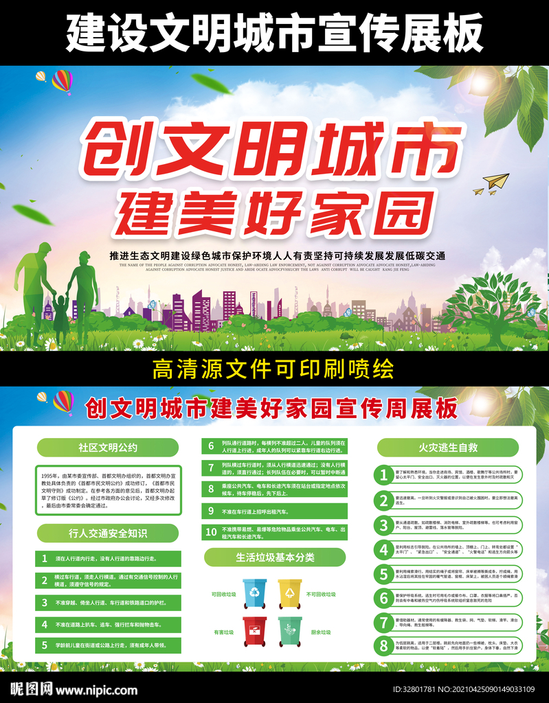 创文明城市展板宣传