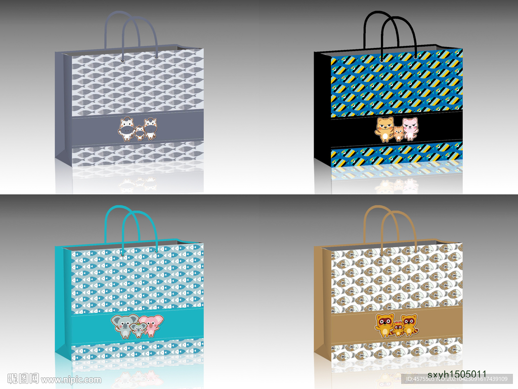 手提袋设计展开图