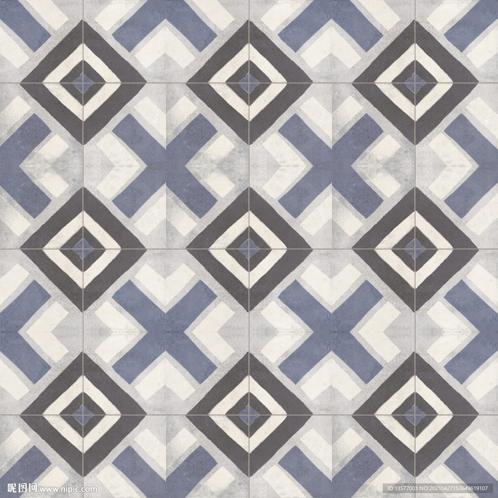 几何图案小花砖