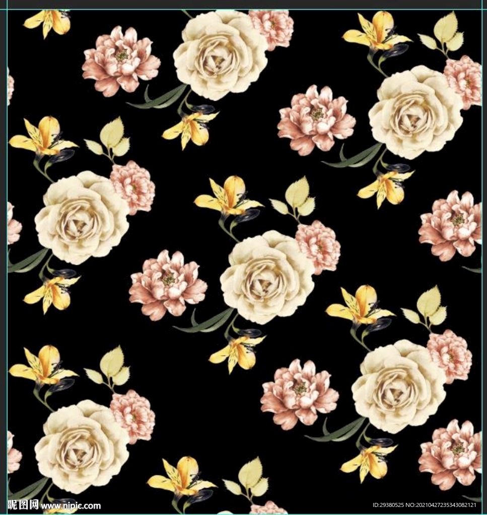 大牌 数码 印花 设计 手绘花