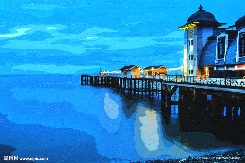 卧室装饰油画海边风景