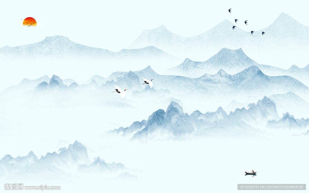 中式现代新背景墙 TIF分层