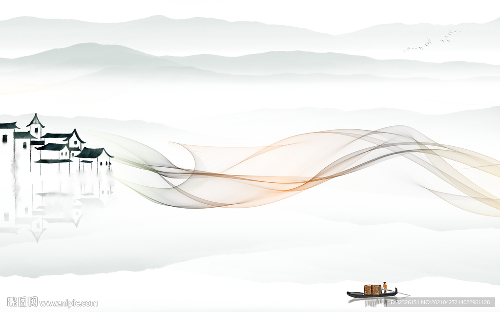 江南现代新背景墙 TIF分层