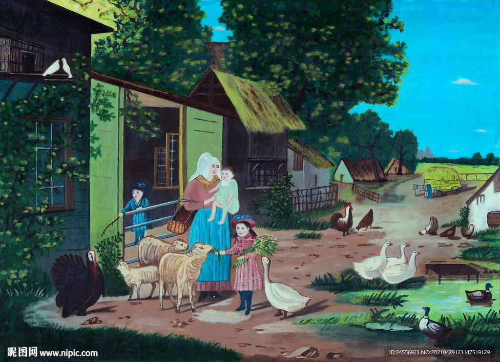 油画风景油画人物