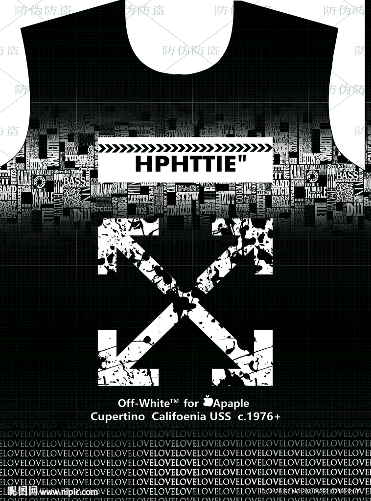 潮流男装印花 分层 高清