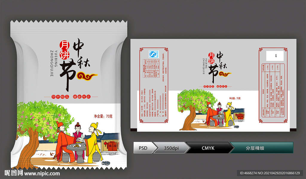 月饼包装(展开图)