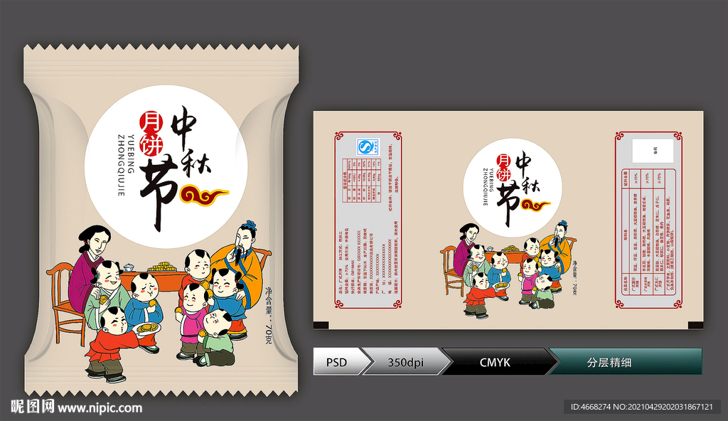 月饼包装(展开图)