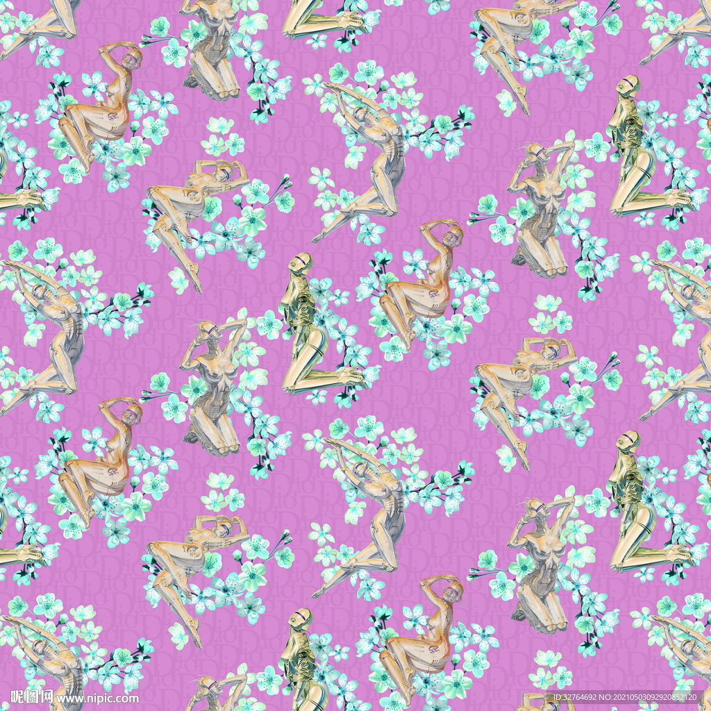 大牌花型 金属女人