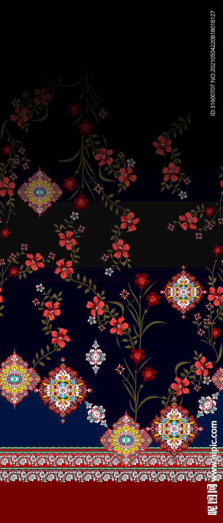 民族风连衣裙定位花