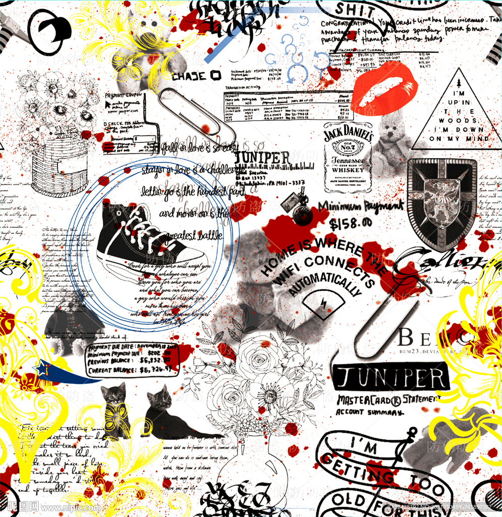 潮牌印花 高清分层 无缝衔接