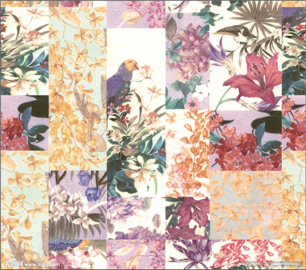 数码印花 拼接 大牌花型