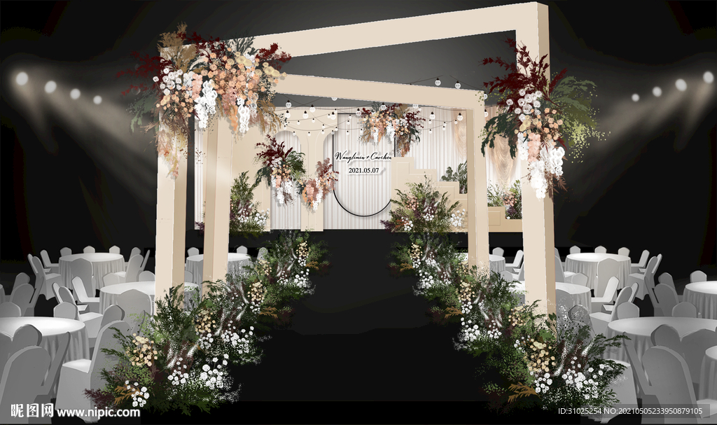 泰式香槟色婚礼效果图