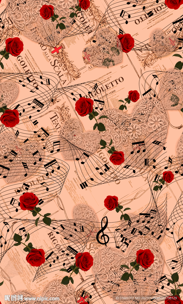 抽象报纸底玫瑰花