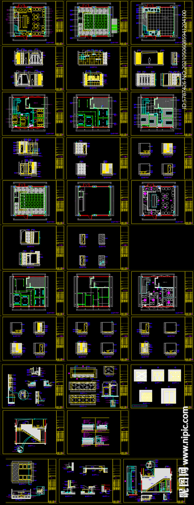 休闲吧施工图平立面节点