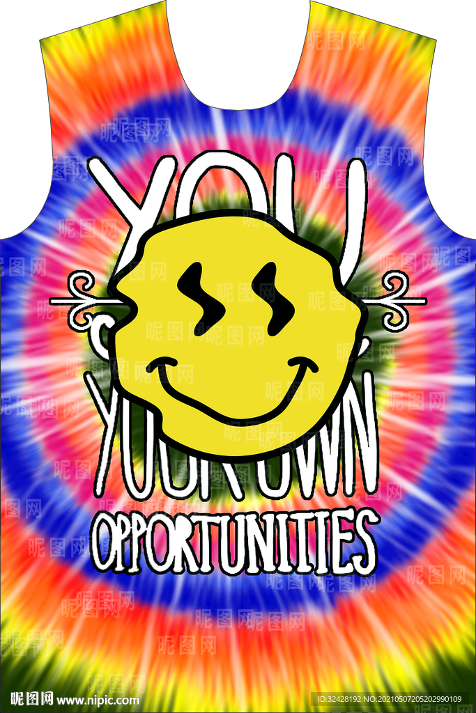 扎染 笑脸 高清分层 印花