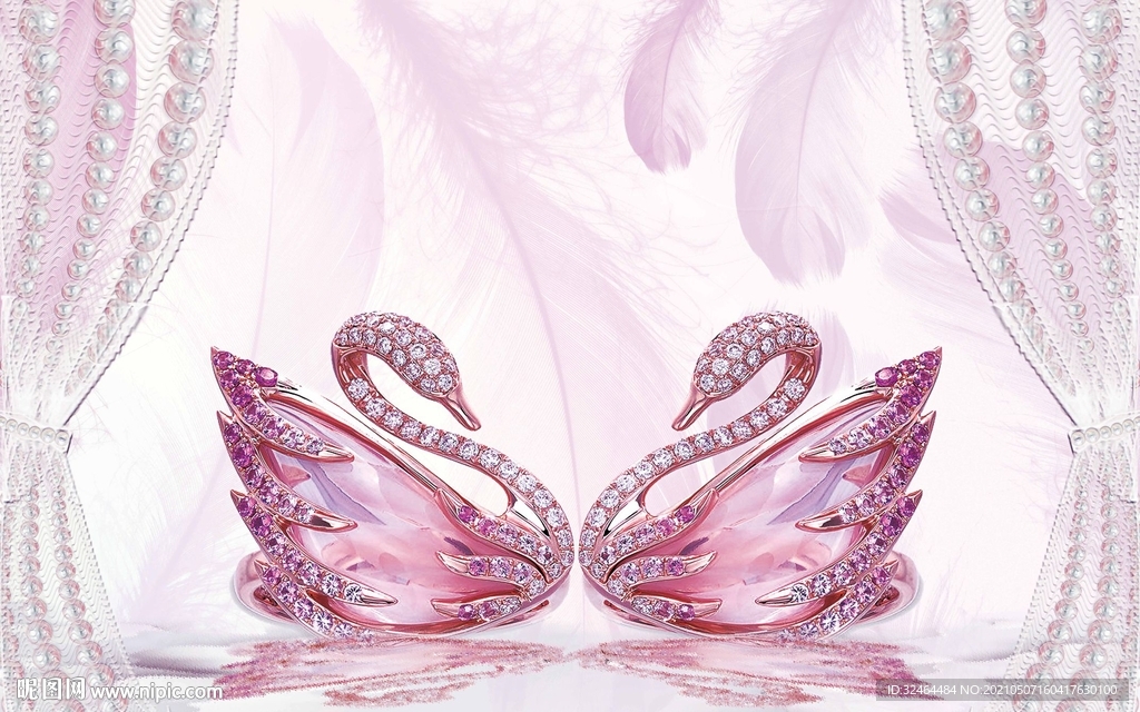 天鹅电视背景墙