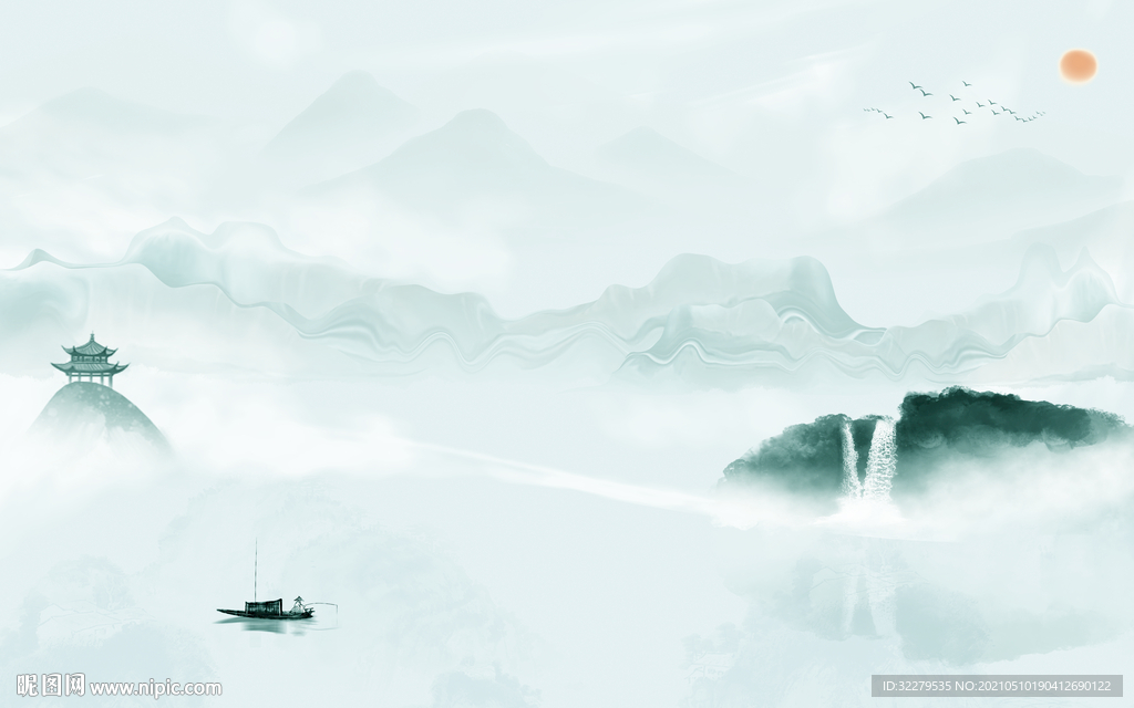 新款 简约高清山水 TIF分层