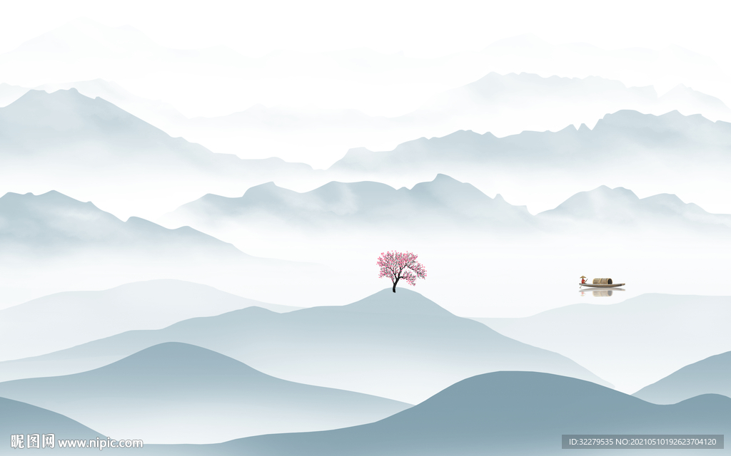 大气简约高清山水 TIF分层