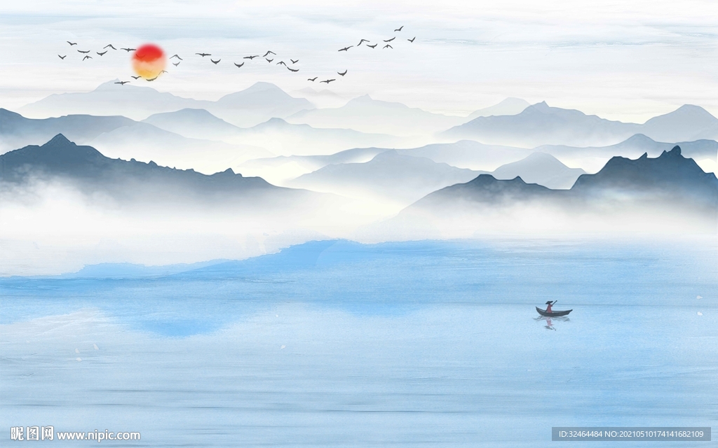 意境山水电视背景墙