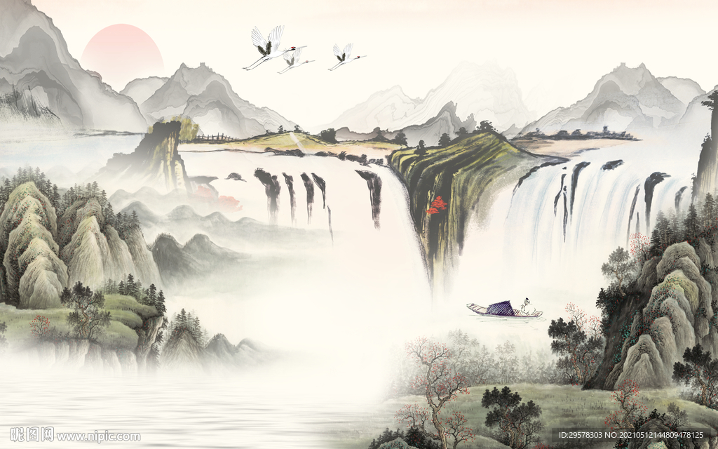 国画新款高端山水 tif分层