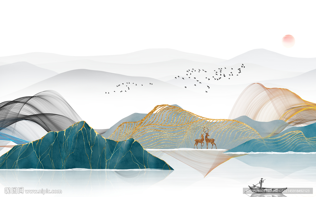 现代 新款高端山水 tif分层