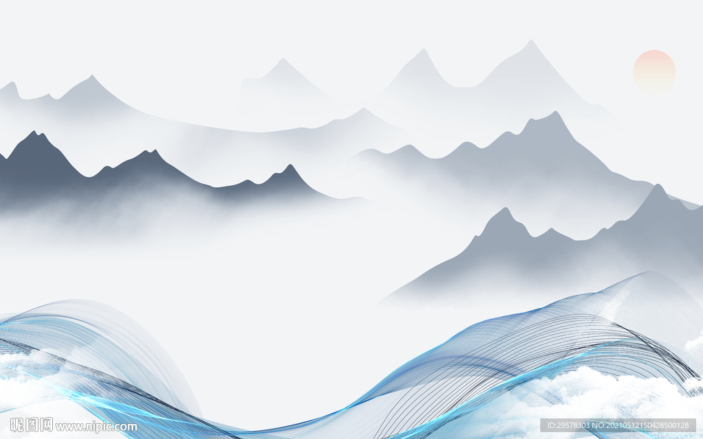 中式新款高端山水 tif分层