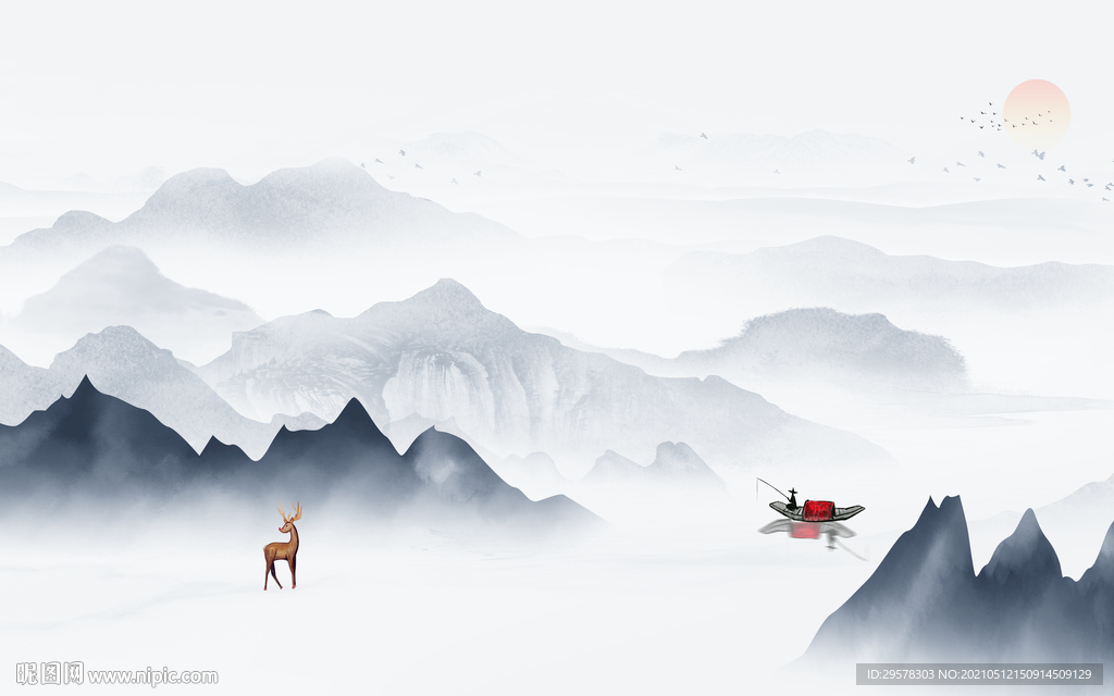 新中式新款高端山水 tif分层