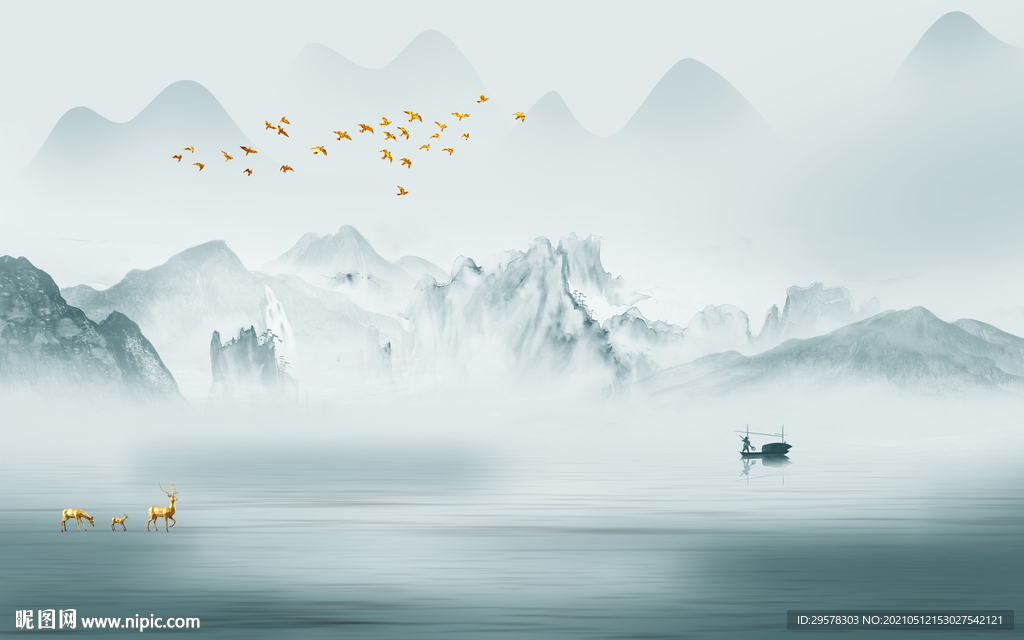 高档 新款高端山水 tif分层