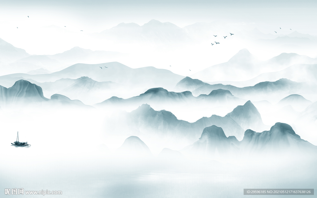 高档 新客厅山水画 tif分层