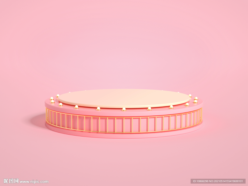 清新粉色展台舞台展示背景电商